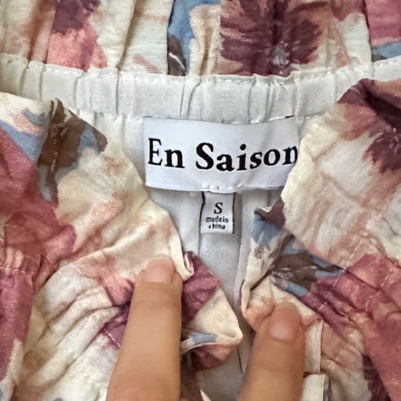 Floral Ruched Ribbon Strap Top - Picture 2 of 4